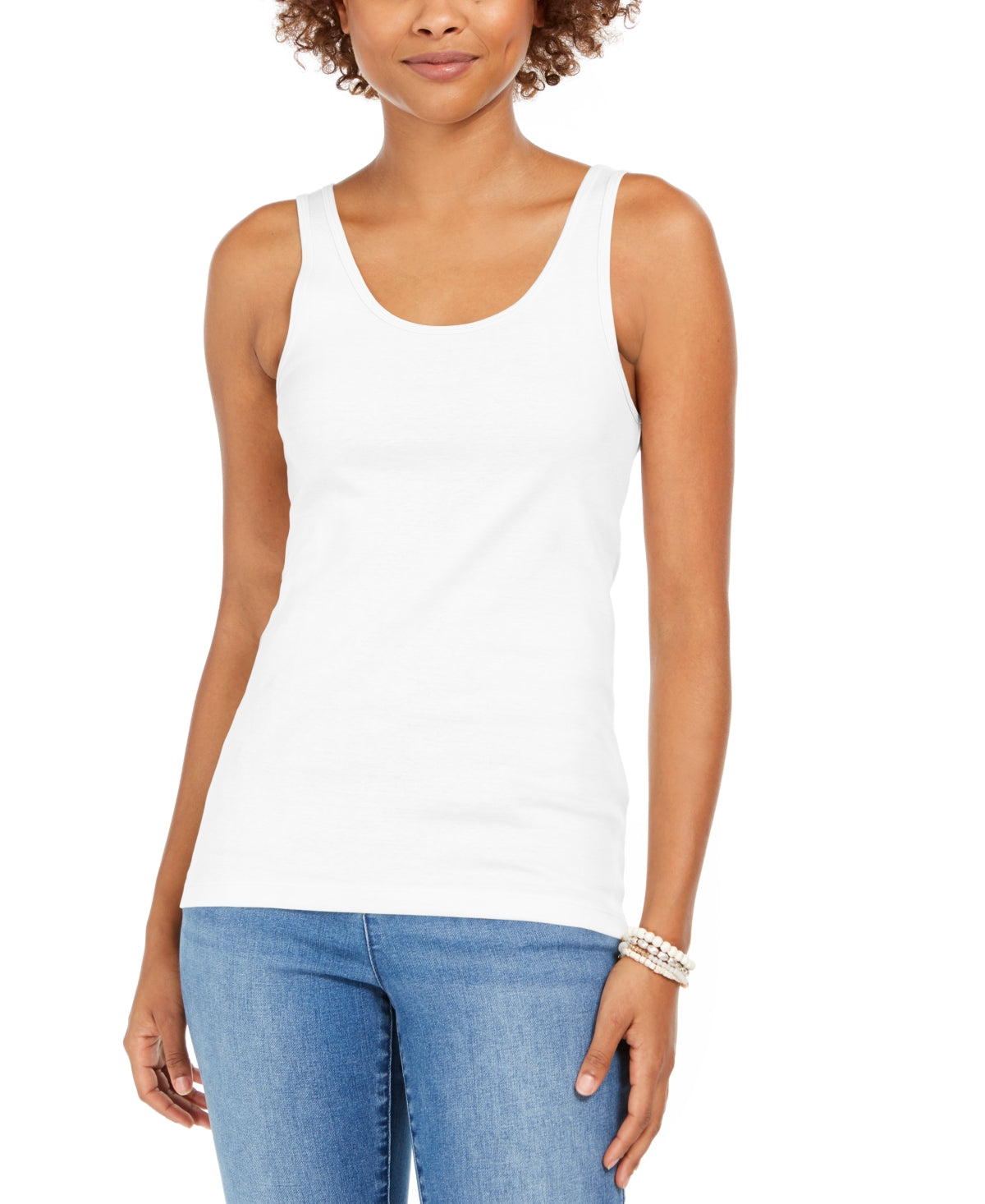 Style & Co Women's Cotton Tank Top White Size X-Small