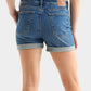 Lucky Brand Women's Ava Roll up Hem Mid Rise Denim Shorts Blue Size 8