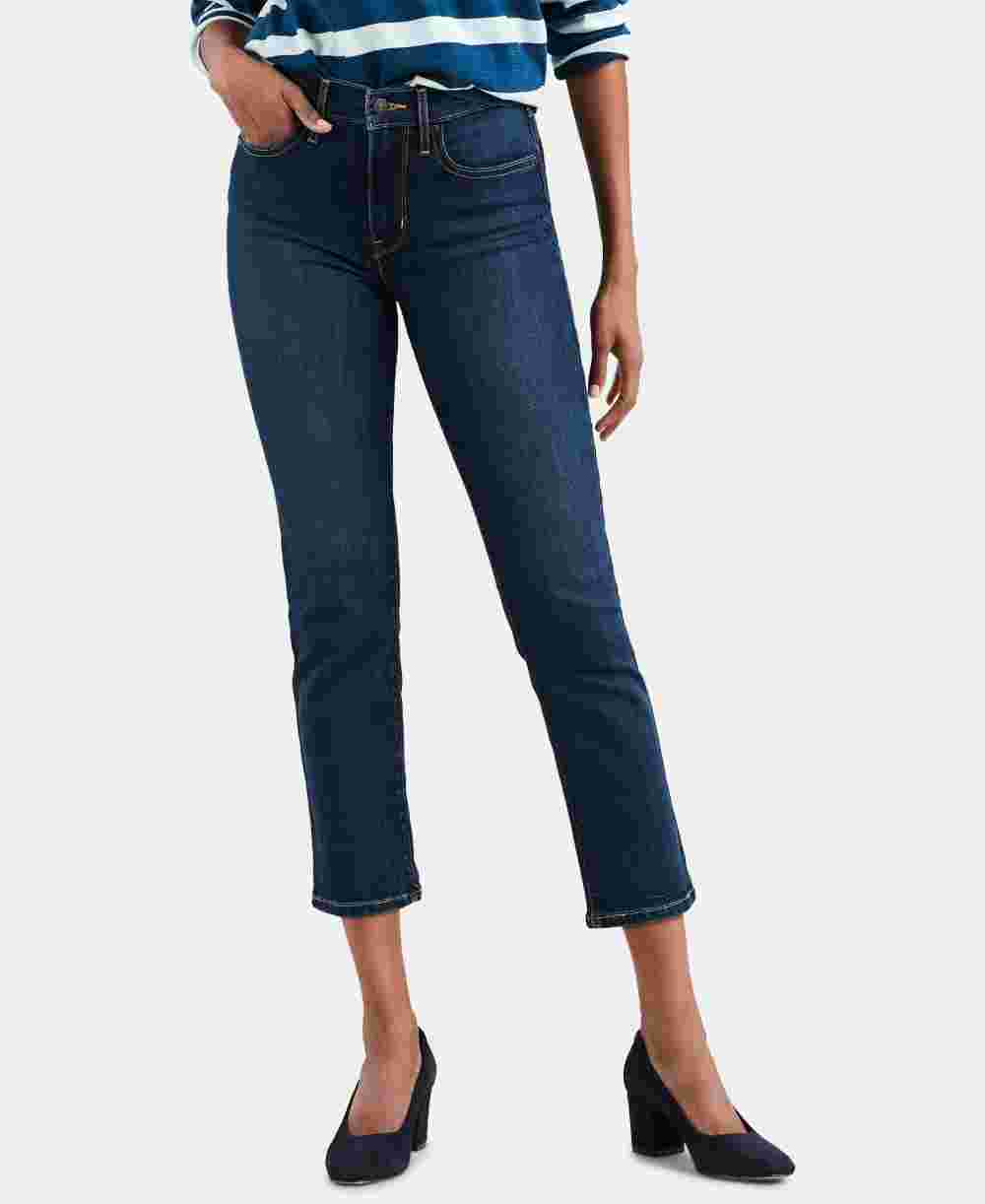 Levi's Women's 724 Straight-Leg Cropped Jeans Blue Size 29