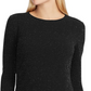 Ralph Lauren Women's Shimmering Long Sleeve Jewel Neck Knee Length Body Con Evening Dress Black Size 0