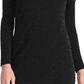 Ralph Lauren Women's Shimmering Long Sleeve Jewel Neck Knee Length Body Con Evening Dress Black Size 0