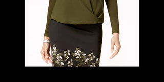 Alfani Women's Knot-Front Hi-Low Blouse Green Size XXL