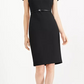 Calvin Klein Women's Petite Ruffle-Shoulder Sheath Dress Black Size 8 Petite