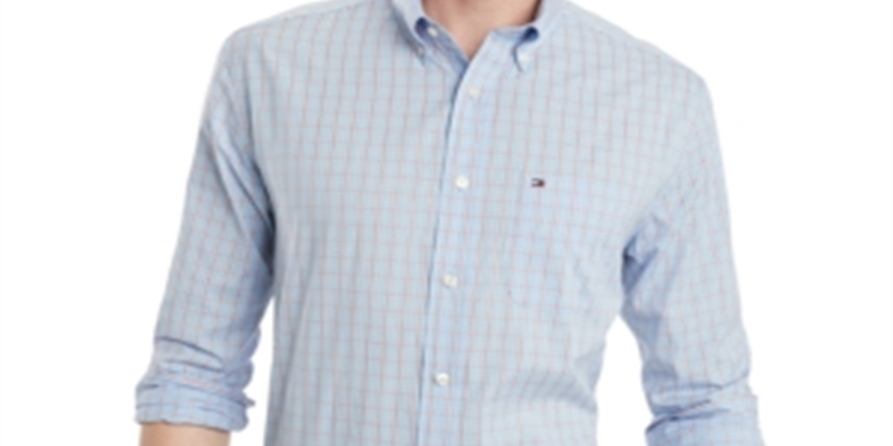 Tommy Hilfiger Men's Classic Fit Shirt Blue Size Petite S