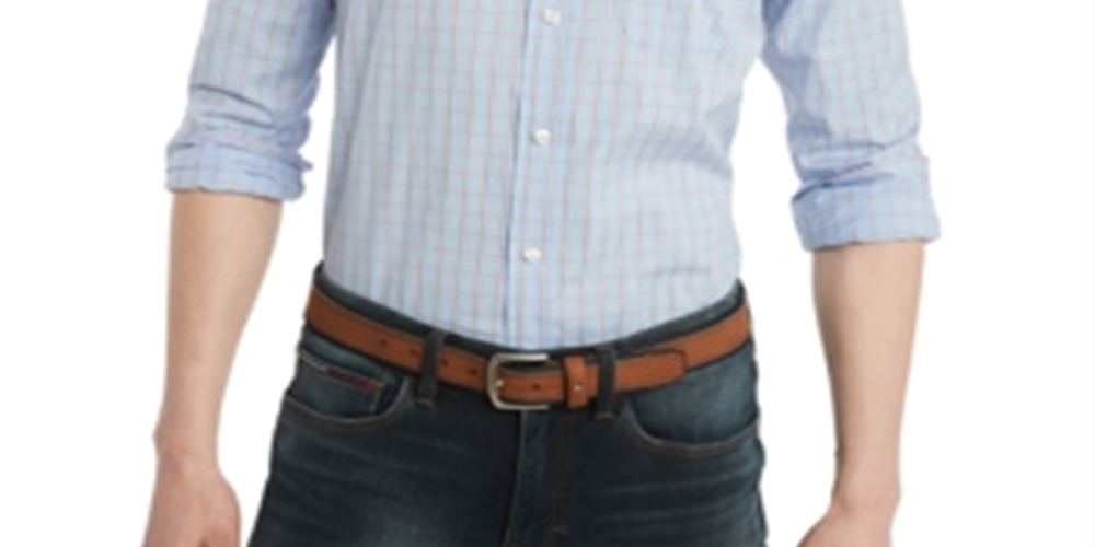 Tommy Hilfiger Men's Classic Fit Shirt Blue Size Petite S