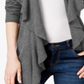 Karen Scott Women's Ruffle Front Cardigan Black Size Small