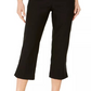 JM Collection Women's Petite Embellished-Hem Capri Pants Black Size PS