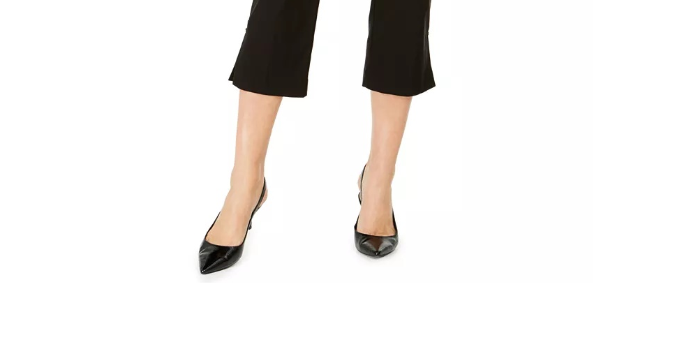 JM Collection Women's Petite Embellished-Hem Capri Pants Black Size PS