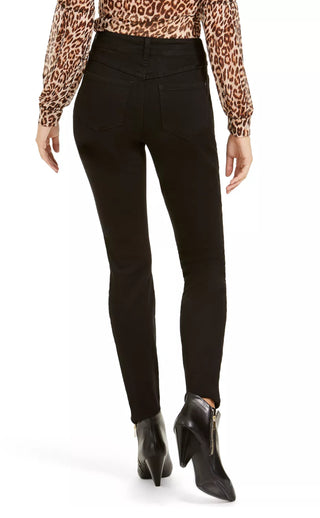 INC International Concepts Women's Incessential Zebra Embellished Curvy Skinny Jeans Black Size 16