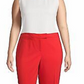 Anne Klein Women's Zippered Pocketed Wear To Work Straight Leg Pants Red Size 18W