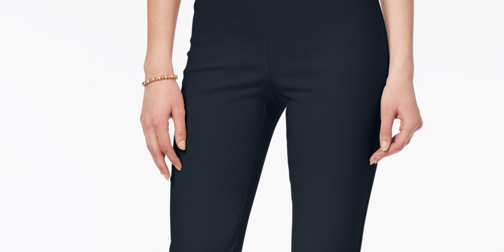 Charter Club Women's Chelsea Petite Tummy-Control Ankle Pants Blue Size 4 Petite