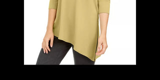 Alfani Women's Cold-Shoulder Asymmetrical Top Gold Size XX-Large