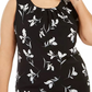 Calvin Klein Women's Plus Wear To Work Printed Blouse Black Size 1X