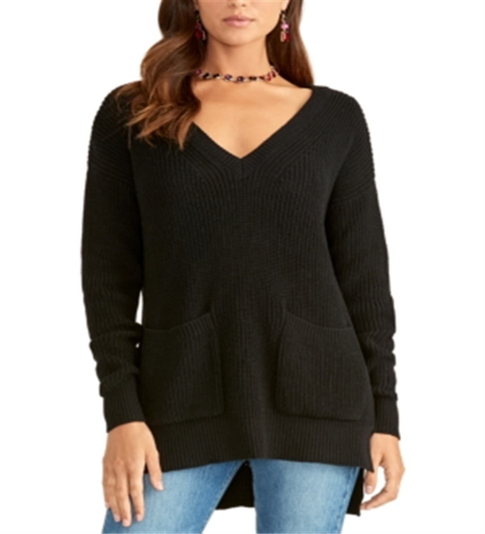 Rachel Roy Women's Knit V Neck Sweater Black Size X-Small