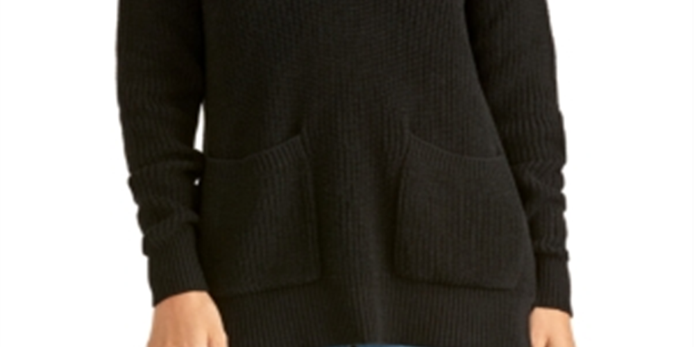Rachel Roy Women's Knit V Neck Sweater Black Size X-Small