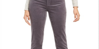 Charter Club Women's Lexington Tummy Control Corduroy Pants Gray Size 16X3
