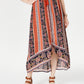 Style & Co Women's Printed High Low Skirt Red Size Large