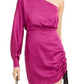 Bar III Women's One-Shoulder Ruched Sheath Dress Pink Size 2