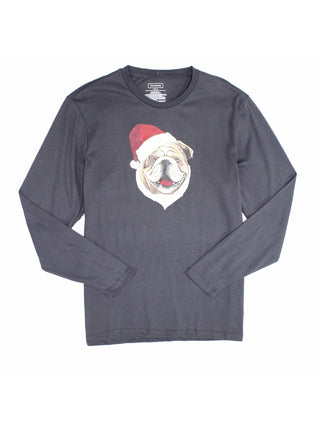 Club Room Men's Graphic Long Sleeve Crew Neck Shirt Gray Size Large