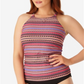 Anne Cole Plus Size Stevie Striped High-Neck Tankini Top Women's Swimsuit Pink Size 18W