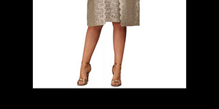 Alex Evenings Women's Plus Lace Glitter Sheath Dress Gold Glitter Size 14W