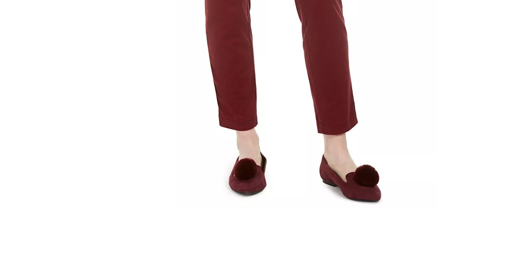 Maison Jules Women's Slim Ankle Pants Red Size 2