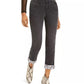 INC International Concepts Women's Snake Cuff Boyfriend Jeans Black Size 0
