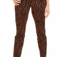 INC International Concepts Women's Printed Curvy Fit Skinny Jeans Brown Size 14