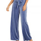 INC Women's Velvet Wide Leg Paperbag Pants Blue Size XX-Large