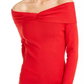INC International Concepts Women's Twist Off The Shoulder Sweater Red Size X-Large