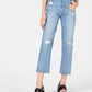 Kendall + Kylie Women's Ripped Cropped Jeans Blue Size 28