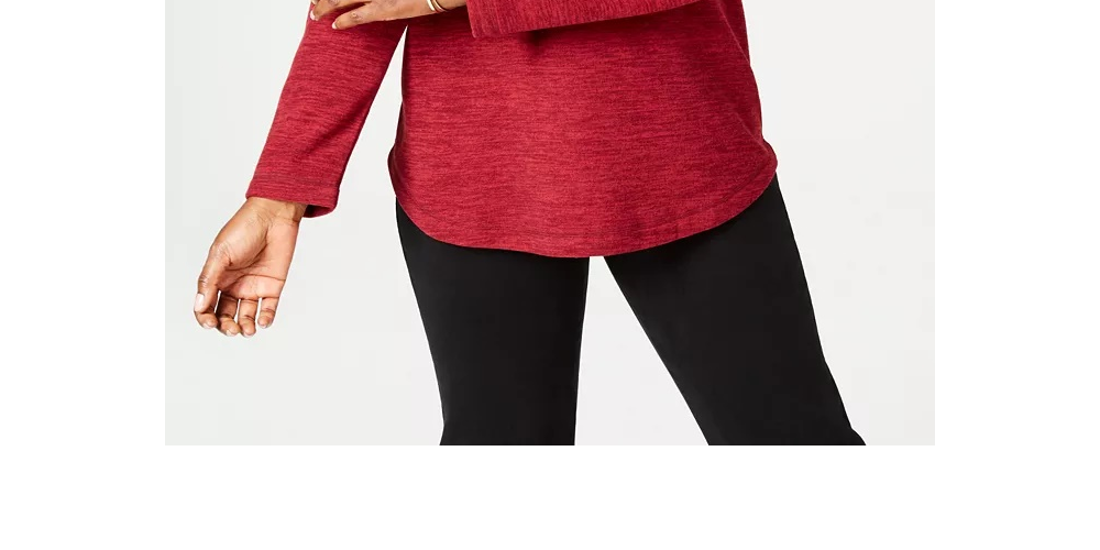 Karen Scott Women's Marled Sweatshirt Red Size Petite Small