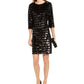 INC International Concepts Women's Petite Sequinned Velvet Sheath Dress Black Size Small