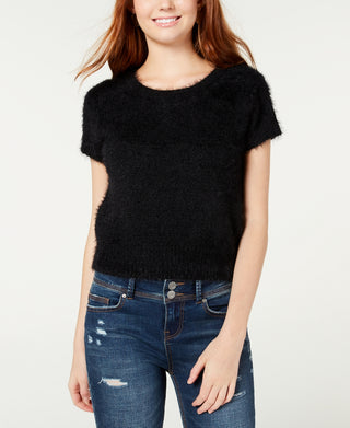 Freshman Juniors' Fuzzy Sweater Black  Size X-Large