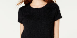 Freshman Juniors' Fuzzy Sweater Black  Size X-Large