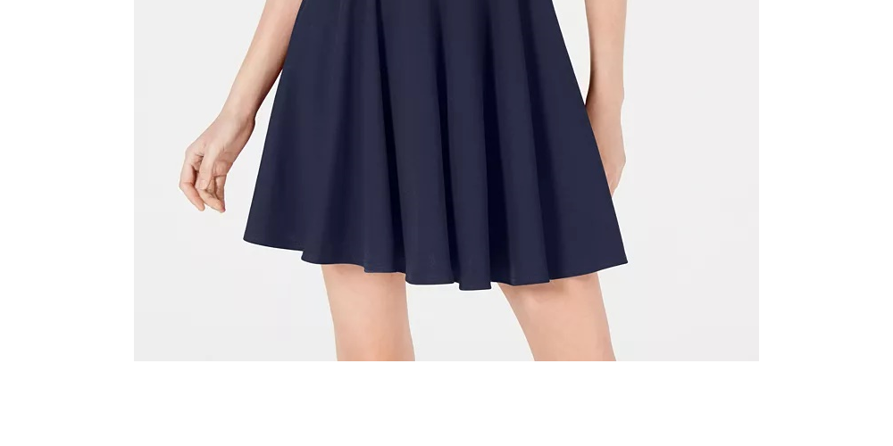 B Darlin Women's A Line Dress Open Back V Neck Blue Size 15/16