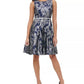 Tommy Hilfiger Women's Jacquard Fit & Flare Dress Blue Size 10