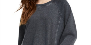 Hippie Rose Junior's Cropped Raw Edged Sweatshirt Gray  Size XL