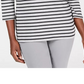 Karen Scott Women's Striped Top Charcoal Size PXL