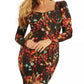 Guess Women's Rachel Puff Sleeve Bustier Dress Blurred Floral Print Size Small
