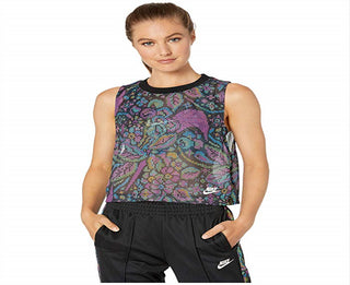 Nike Women's Printed Cropped Tank Top Multi  Size Medium