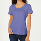 Karen Scott Women's Short Sleeve Scoop Neck Top Purple Size Small