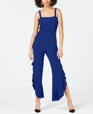 INC International Concepts Women's Sleeveless Wide-Leg Party Jumpsuit  Blue Size 10 Petite