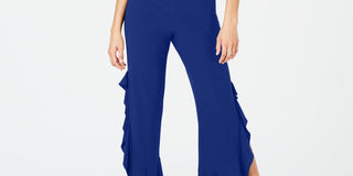 INC International Concepts Women's Sleeveless Wide-Leg Party Jumpsuit  Blue Size 10 Petite