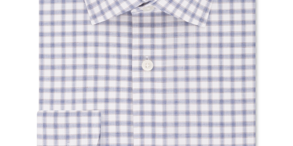 Tommy Hilfiger Men's Slim-Fit Non-Iron Thflex Supima Performance Stretch Check Dress Shirt Cocoa Size 15X34-35