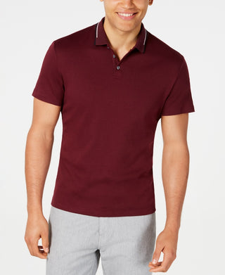 Alfani Men's Classic Fit Tipped Polo Wine Size XXX-Large