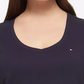 Tommy Hilfiger Women's Plus Cotton V-Neck T-Shirt Blue Size 3X