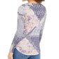 Style & Co Women's Printed Knit Top Blue Size M