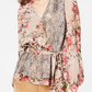 INC International Concepts Women's Printed Peplum Wrap Blouse Red Size XX-Large