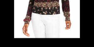 American Rag Women's Lace Floral Long Sleeve V Neck Wrap Top Black Size Medium